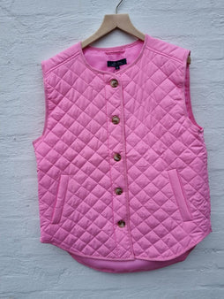 marc lauge jakker_blazere_veste Marc Lauge - Quiltet vest, pink - ML8005