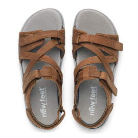 New Feet sandaler lav hæl New Feet - Damesandal, brun - 19163333