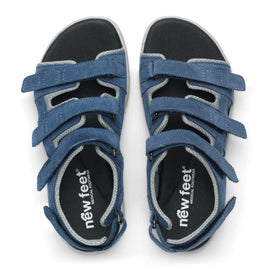 New Feet sandaler lav hæl New Feet - Damesandal med velcro, blå - 221-22-1740