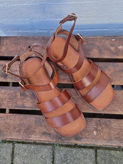 Pavement sandaler lav hæl Pavement - Bianca damesandal, tan - P11