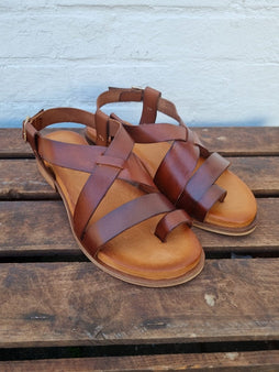 Pavement sandaler lav hæl Pavement - Kimber damesandal, Tan - P18