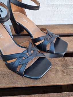 Pavement sko med hæl Pavement - Kira damesandal på hæl, sort - 1612