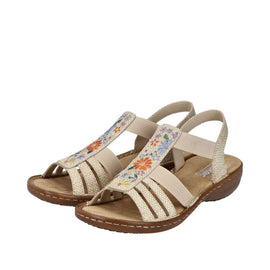 Rieker sandaler lav hæl Rieker- Damesandal, beige - 60808-60