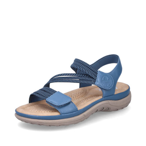 Rieker sandaler lav hæl Rieker - Damesandal, blå - V8873-14