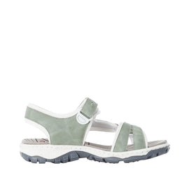 Rieker sandaler lav hæl Rieker - Damesandal, grøn - 68879-52