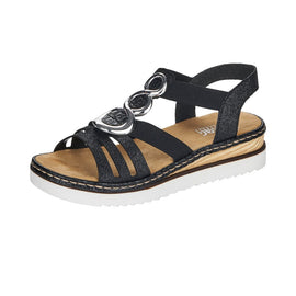 Rieker sandaler lav hæl Rieker - Damesandal i sort - 679L4-00