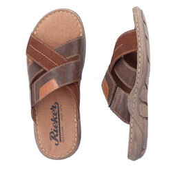 Rieker sandaler Rieker - Slip-in herresandal, brun - 22053-25