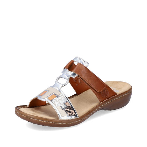 - Slip-in sandal, brun/sølv - 608P4-90
