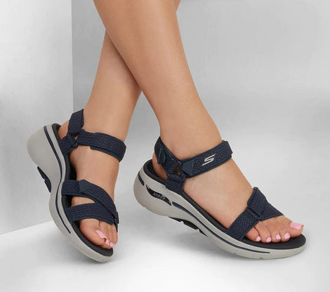 Skechers sandaler lav hæl Skechers Blå damesandal med lav hæl 140251
