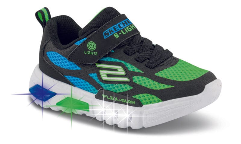 Nøgle torsdag Habubu Skechers - S Lights Flex Glow Børnesneakers, grøn/blå - 400016L