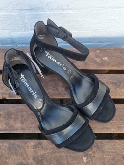 Tamaris sko med hæl Tamaris - Damesandal på hæl, sort - 1-1-28379-28
