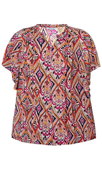 Zhenzi bluser_skjorter Zhenzi - Kortærmet bluse, pink mønster - 2702059