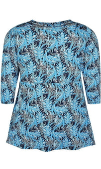 Zhenzi bluser_t-shirts_kjoler Zhenzi - Bluse, blå mønster -2701436-5344