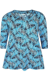 Zhenzi bluser_t-shirts_kjoler Zhenzi - Bluse, blå mønster -2701436-5344
