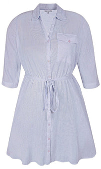 Zhenzi bluser_t-shirts_kjoler Zhenzi - EVIRA skjortekjole, blå - 565