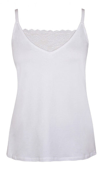 Zhenzi bluser_t-shirts_kjoler Zhenzi - Kant top med blonder, hvid - 2303020-0001