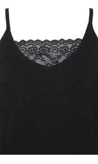 Zhenzi bluser_t-shirts_kjoler Zhenzi - Kant top med blonder, sort - 2303020-0900