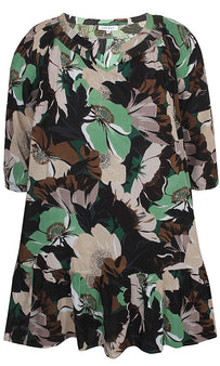 Zhenzi bluser_t-shirts_kjoler Zhenzi - Kjole, grønt mønster - 2409759