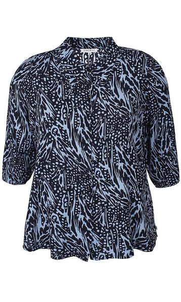 Zhenzi bluser_t-shirts_kjoler Zhenzi - Litzy bluse, blå mønster - 2301277
