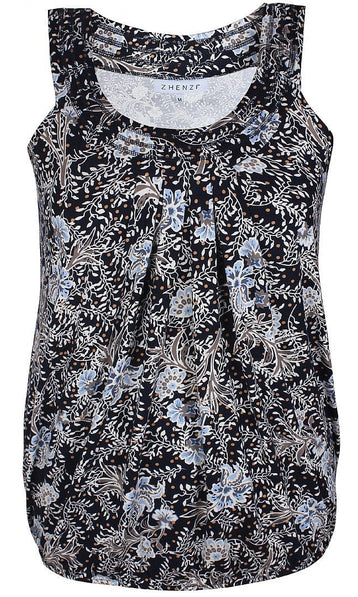 Zhenzi bluser_t-shirts_kjoler Zhenzi - Top i blomstermønster - 2103227 -6590