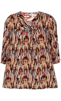 Zhenzi bluser_t-shirts_kjoler Zhenzi - Tunika, brunt mønster - 2410248