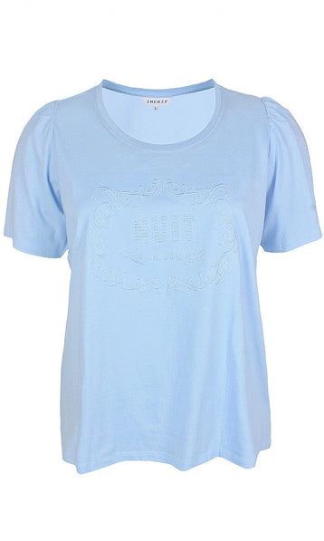 Zhenzi tøj Zhenzi - Blå T-shirt med tryk - 2102206
