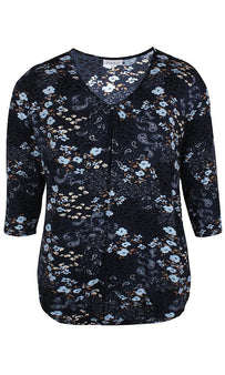 Zhenzi tøj Zhenzi - Blåmønsteret bluse - 2101649