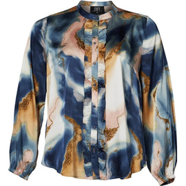 Zoey bluser_t-shirts_kjoler Zoey - Esmeralda bluse, blue mix - 223-3847